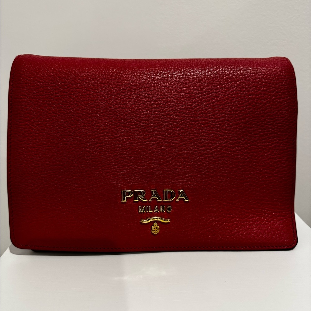 Prada Red Leather Crossbody